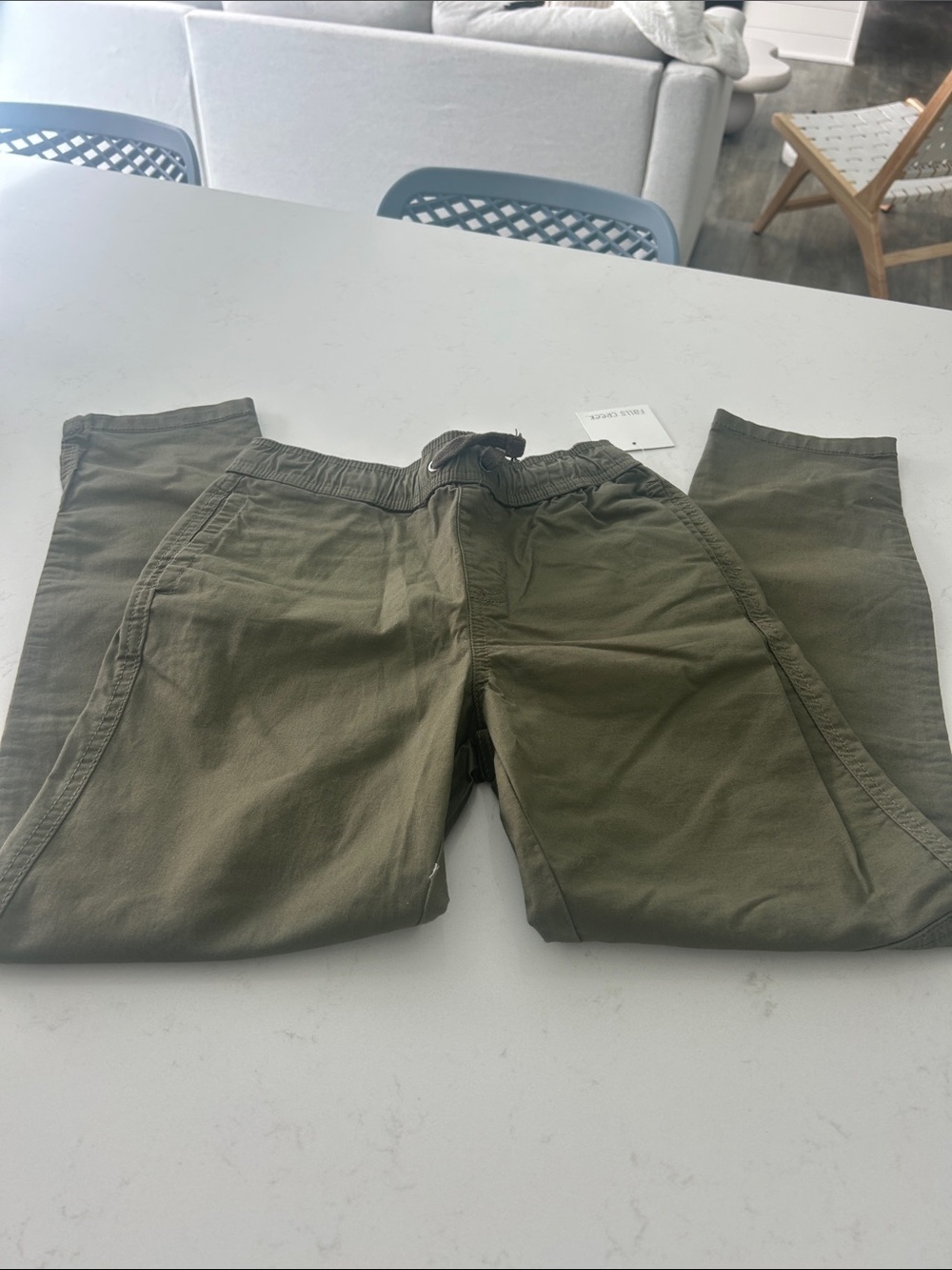 Boys  10-12 Olive Green Casual Drawstring Pants
